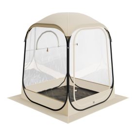 Pop up Sports Tent, 50x50 in Clear Bubble Tent for 1 Person, Waterproof Outdoor Pod with Floor Mat & Top Cover