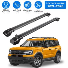 Roof Rack Cross Bars Fit for Ford Bronco Sport 2021-2026 On-Road Off-Road Aluminum Lockable Car Roof Crossbar Set for Factory Raised Side Rails 3