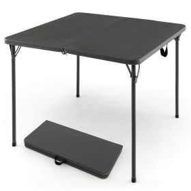 Folding Camping Table with HDPE Tabletop and Rustproof Steel Frame (Color: Gray)